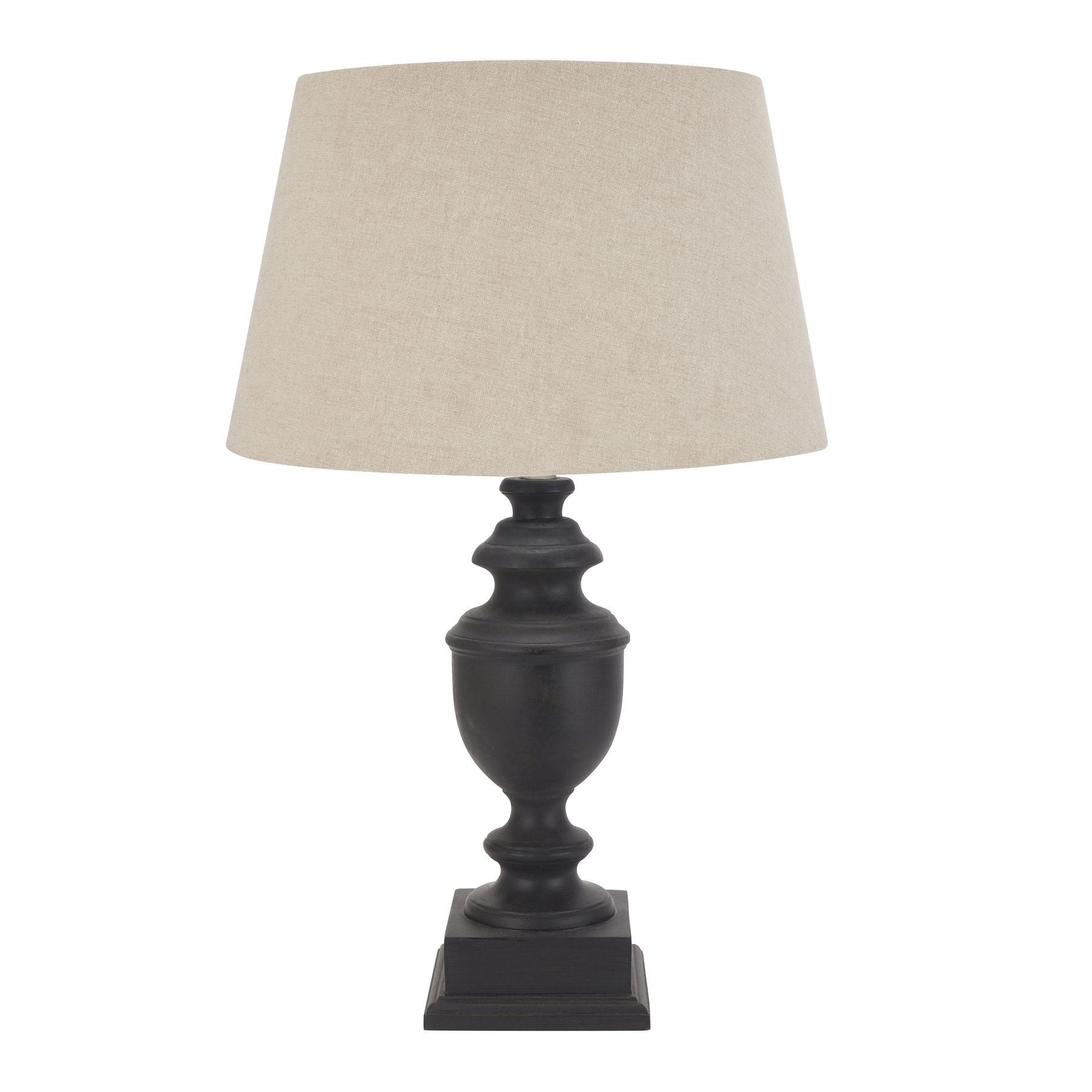 View Delaney Collection Grey Urn Lamp With Linen Shade information