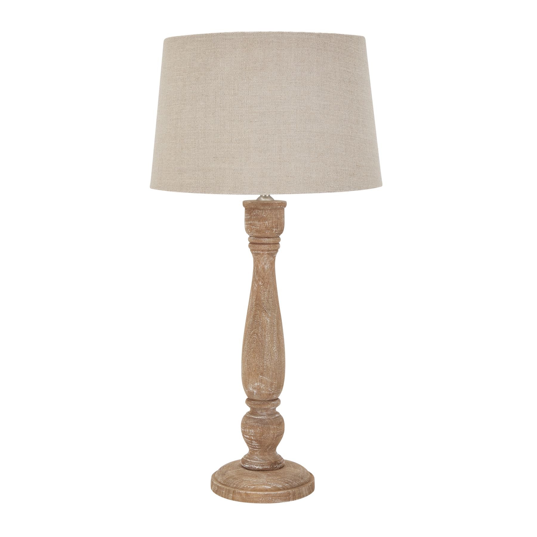 View Delaney Natural Wash Candlestick Lamp With Linen Shade information