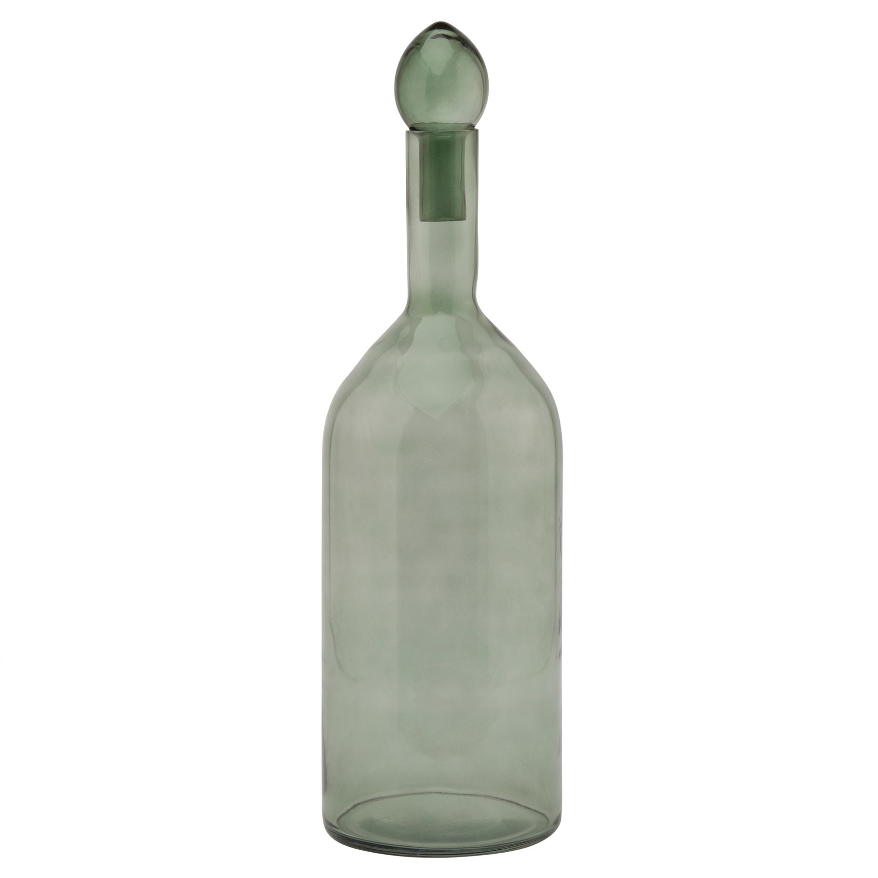 View Smoked Sage Glass Tall Bottle With Stopper information