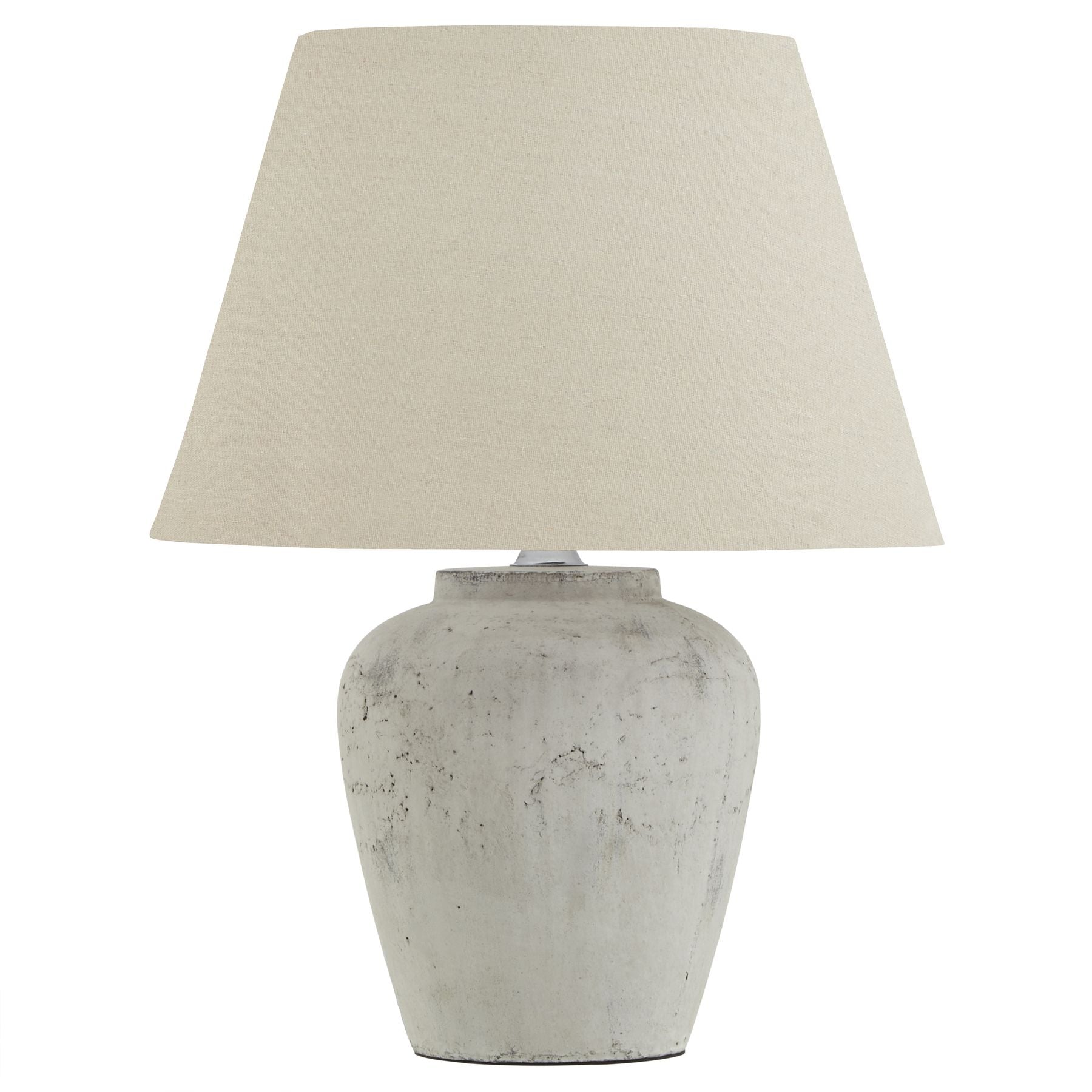 View Darcy Antique White Table Lamp With Linen Shade information