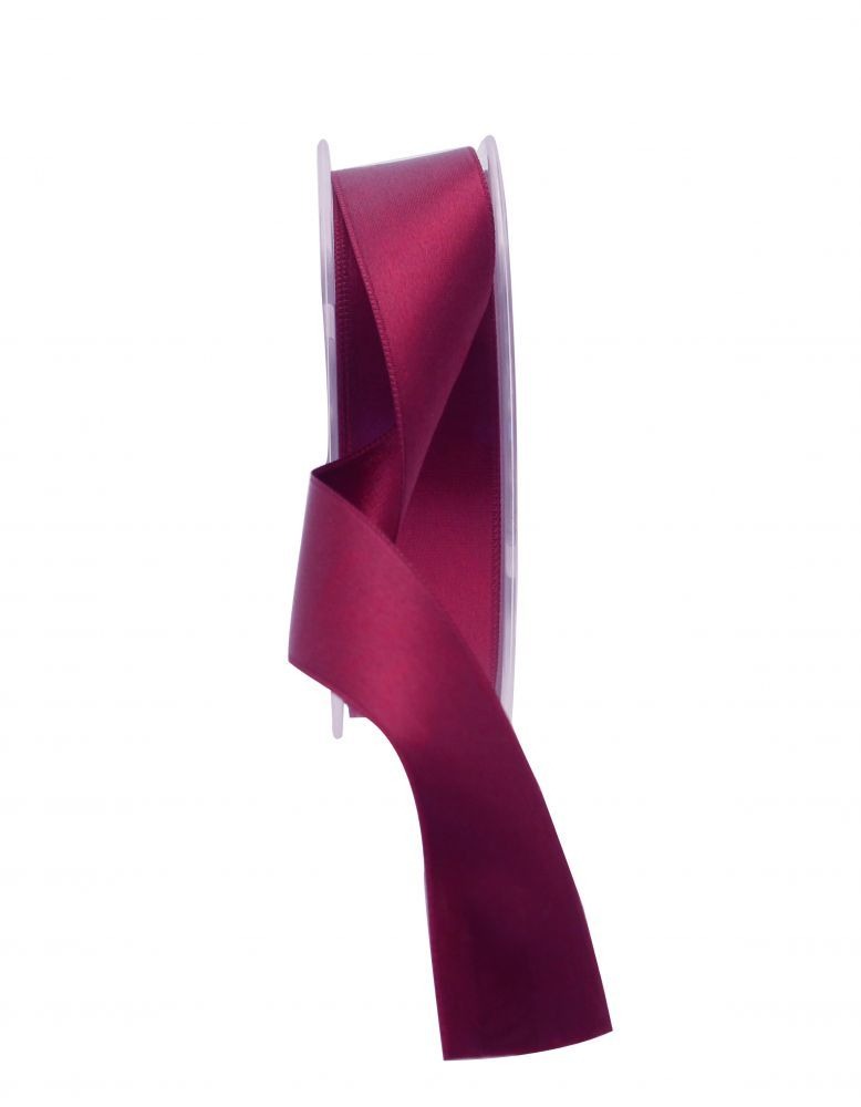 View Burgundy Satin Ribbon 25mm information