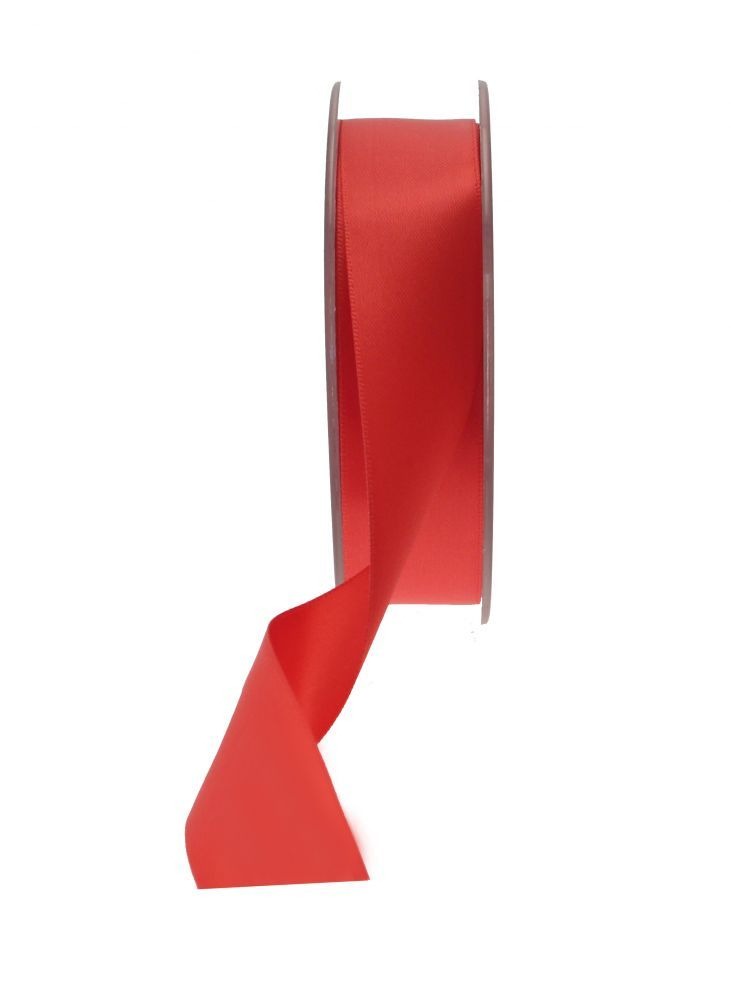 View Bright Red Satin Ribbon 25mm information