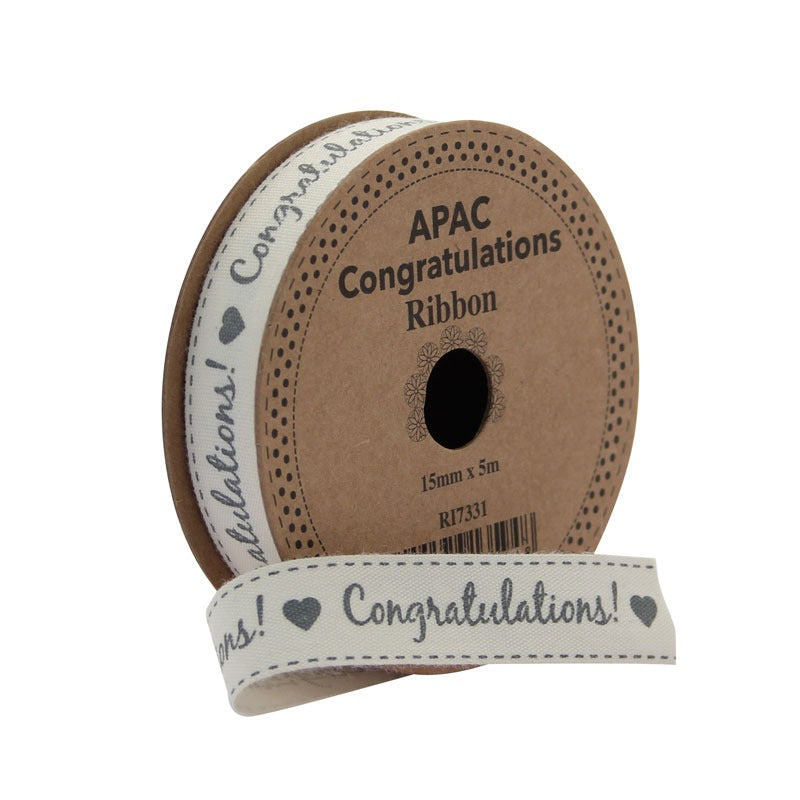 View Congratulations Ribbon 15mm information