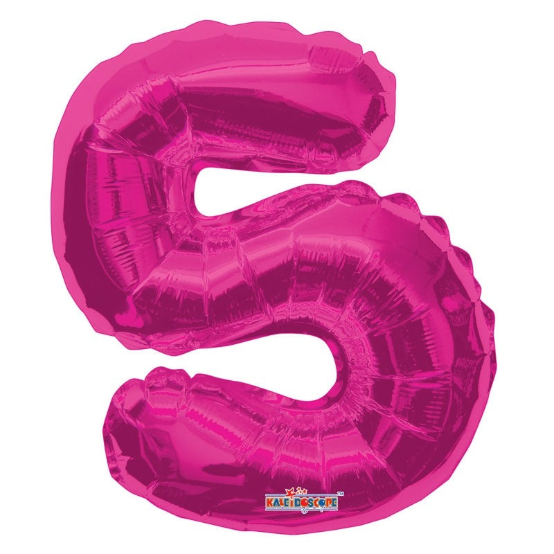 View Hot Pink Number 5 Balloon 14 inch information