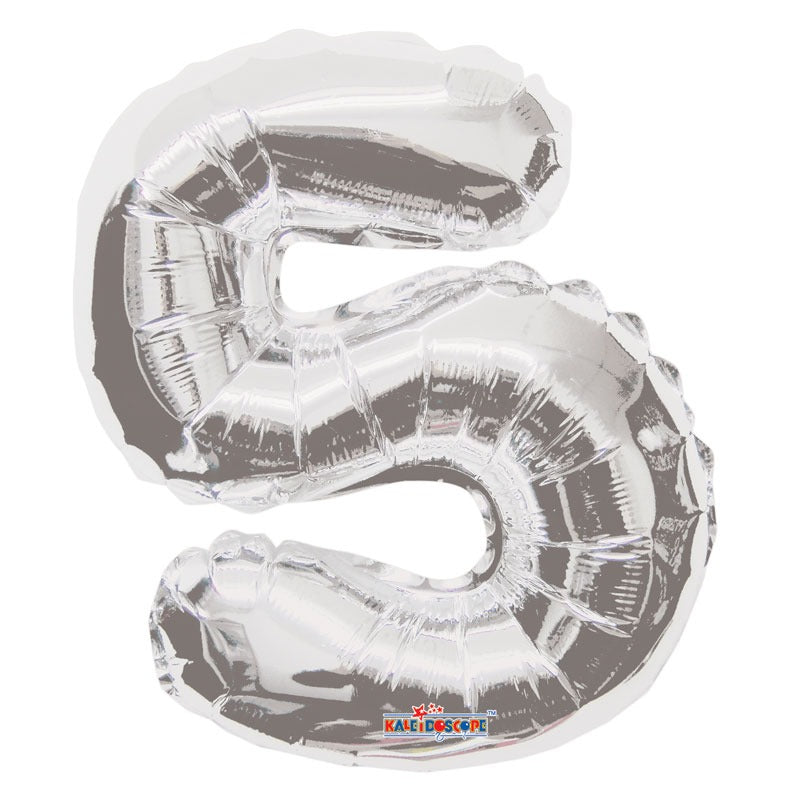 View Silver Number 5 Balloon 14 inch information