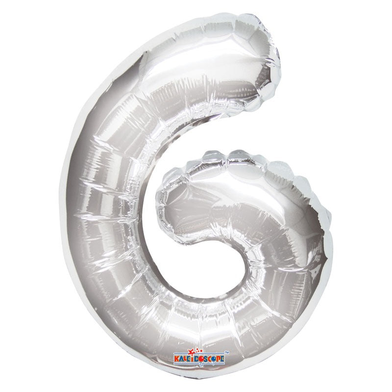 View Silver Number 6 Balloon 14 inch information