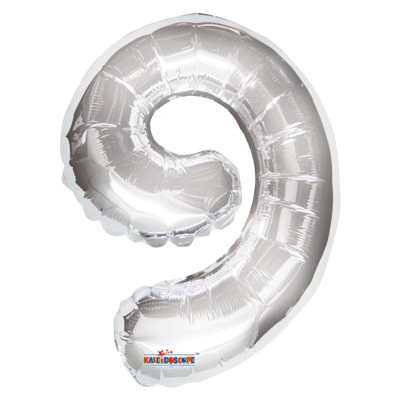 View Silver Number 9 Balloon 14 inch information