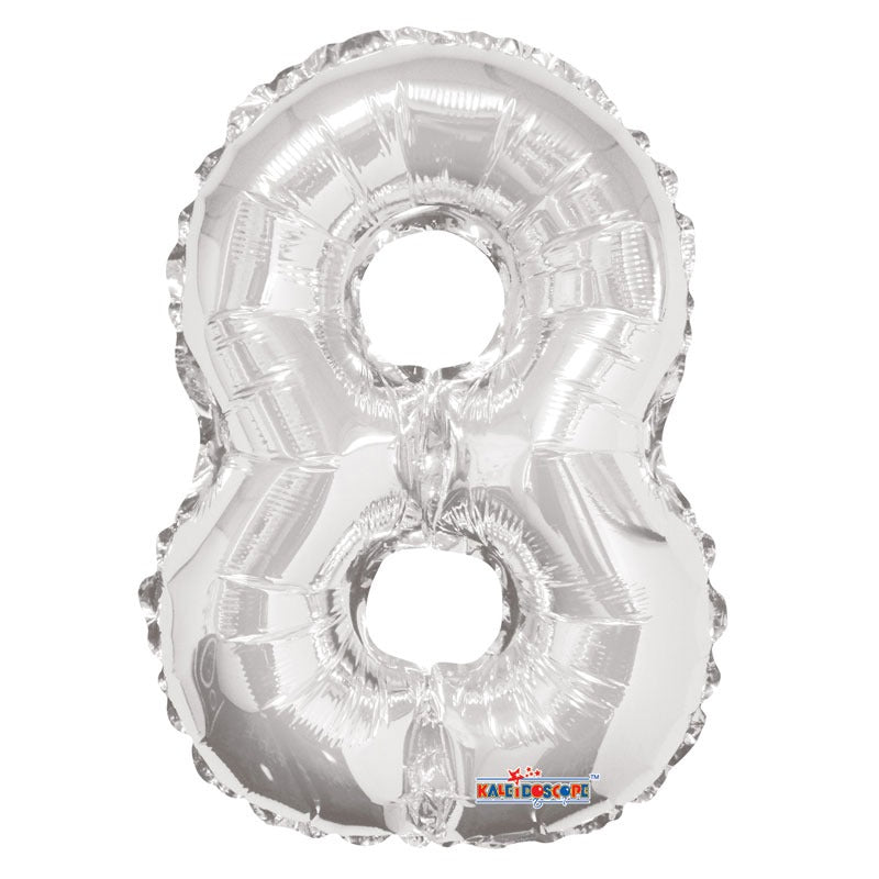 View Silver Number 8 Balloon 14 inch information