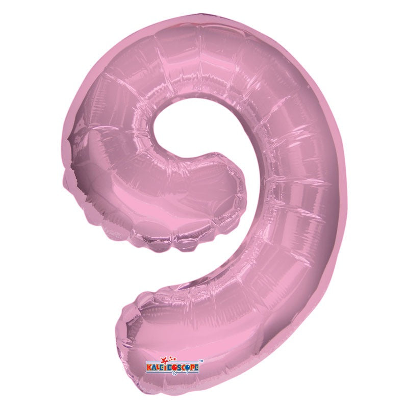 View Light Pink Number 9 Balloon 14 inch information