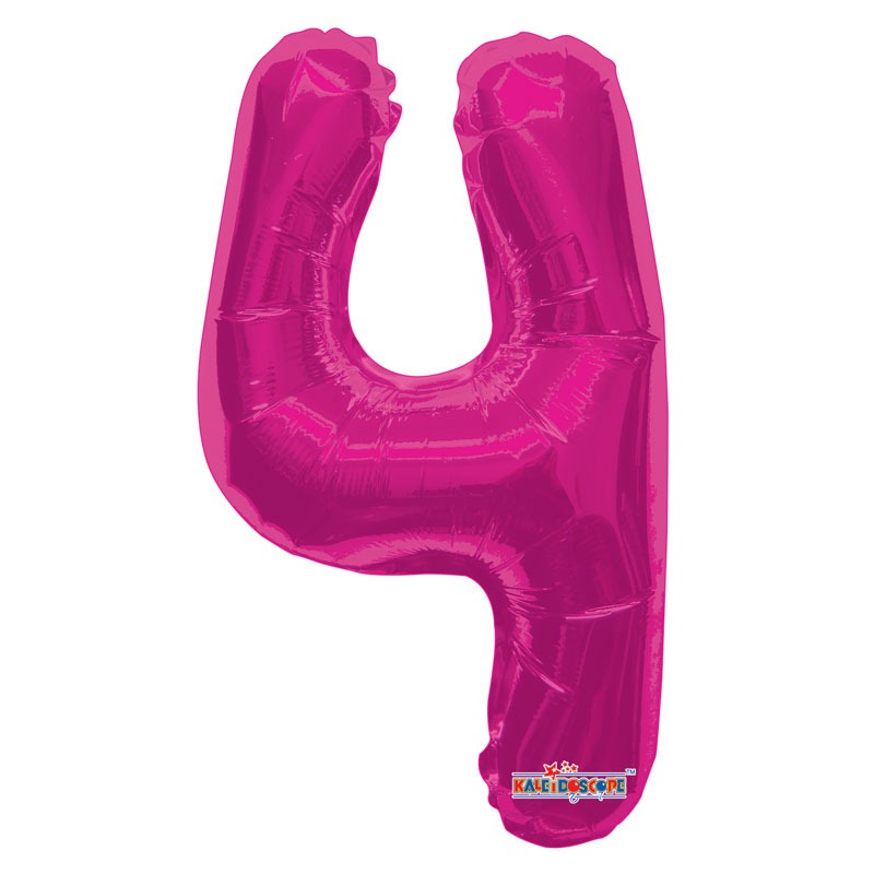 View Hot Pink Number 4 Balloon 14 inch information