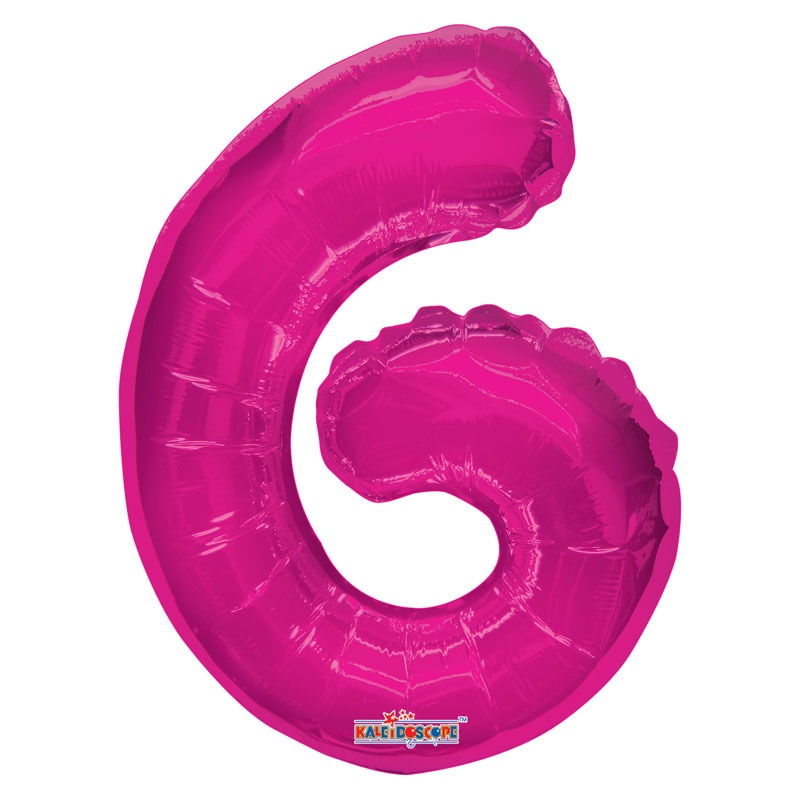 View Hot Pink Number 6 Balloon 14 inch information