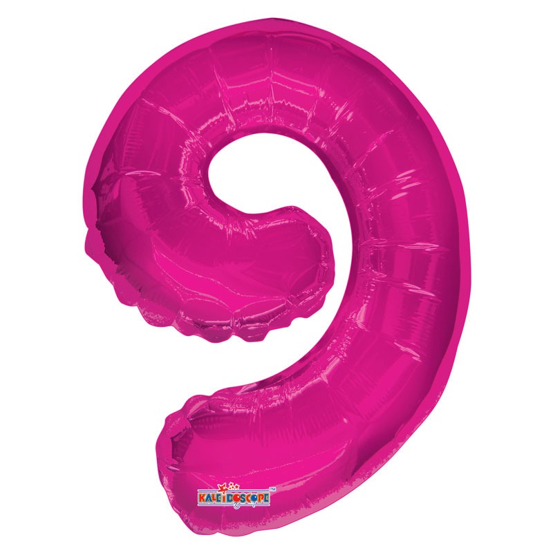 View Hot Pink Number 9 Balloon 14 inch information