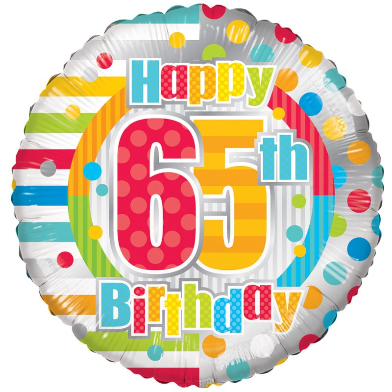 View Radiant Happy 65th Birthday Balloon information