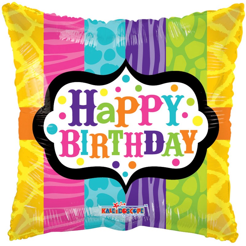 View Animal Print Happy Birthday Foil Balloon information