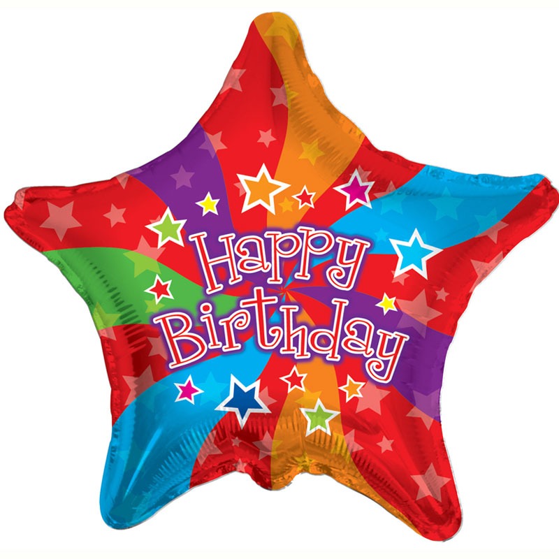 View Happy Birthday Star Foil Balloon information