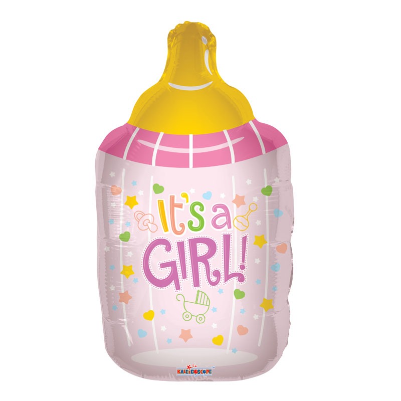 View Baby Girl Bottle Foil Balloon information