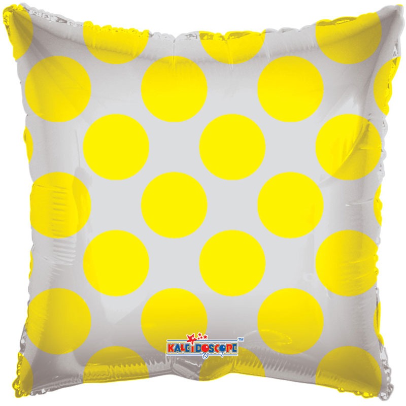 View Yellow Polka Dot Clear View Balloon information