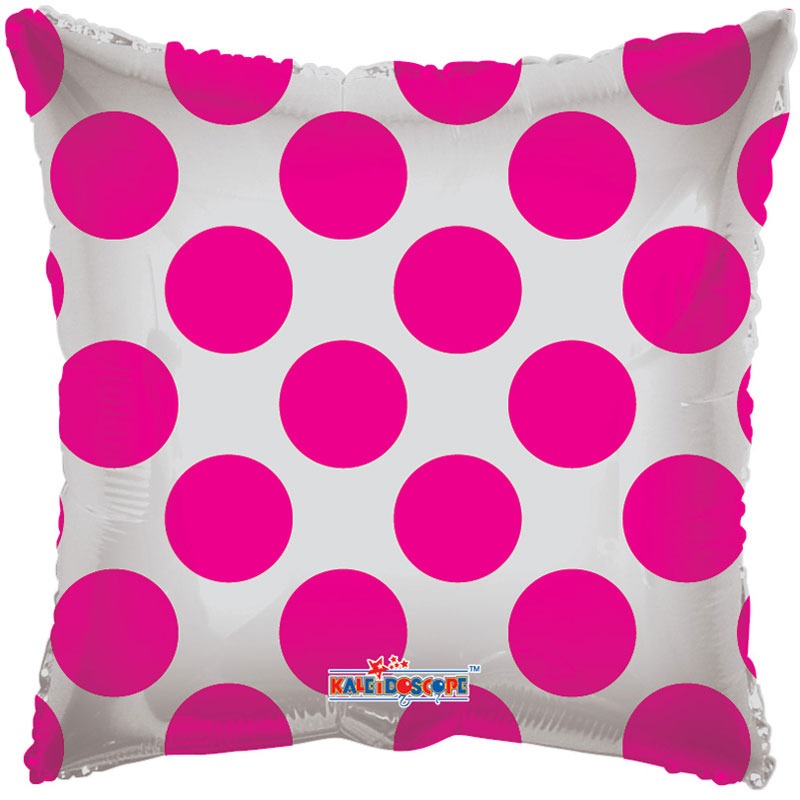 View Hot Pink Polka Dot Clear View Balloon information