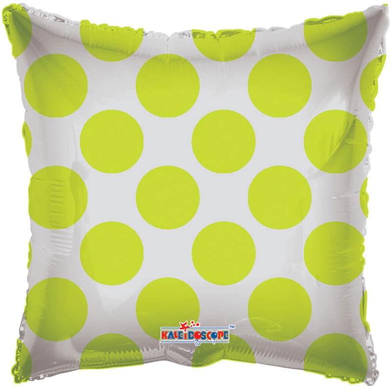 View Lime Green Polka Dots Clear View Balloon information