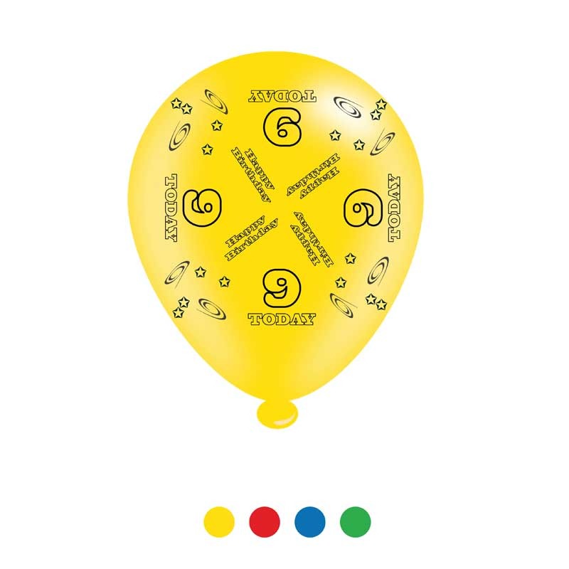 View Age 9 Unisex Birthday Latex Balloons x8 information