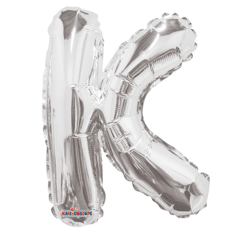 View 14 inch Silver Letter K Balloon information