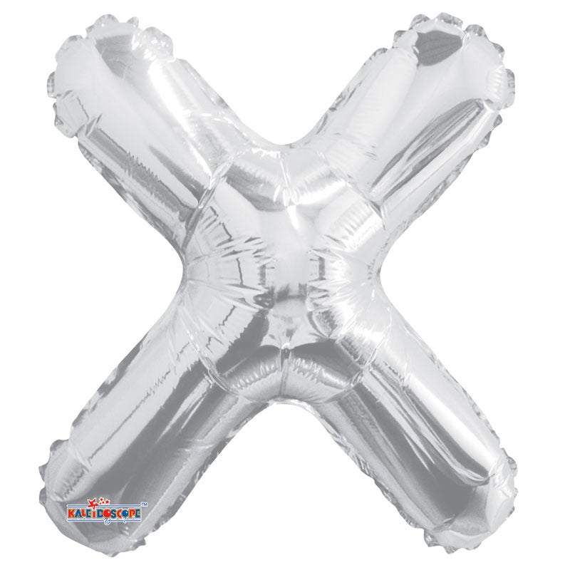 View 14 inch Silver Letter X Balloon information