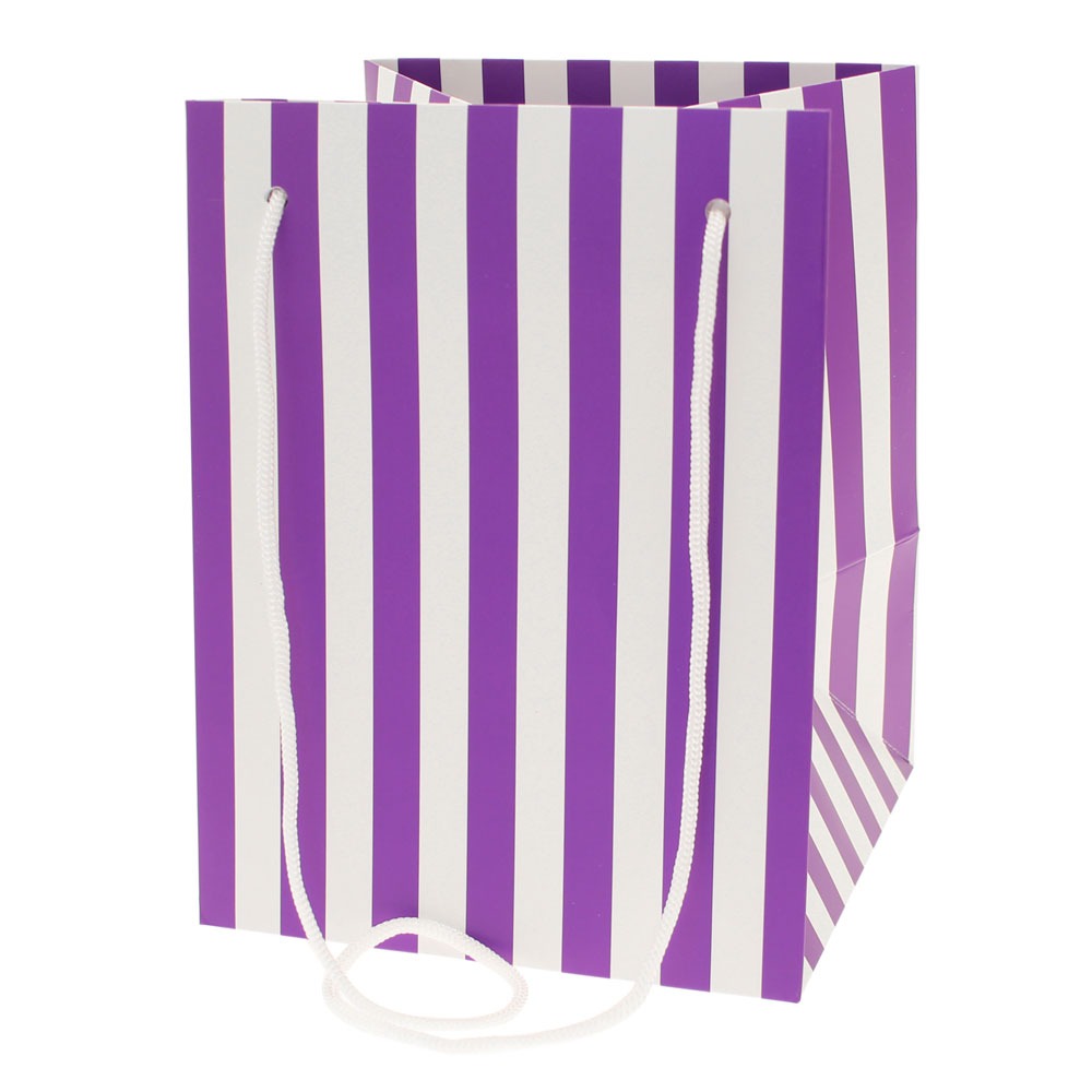 View Purple Candy Stripe Hand Tied Bag information
