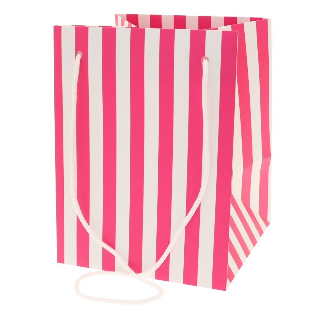 View Hot Pink Candy Stripe Hand Tied Bag information