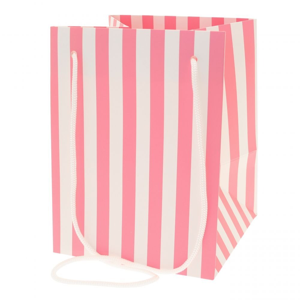 View Baby Pink Candy Stripe Hand Tied Bag information