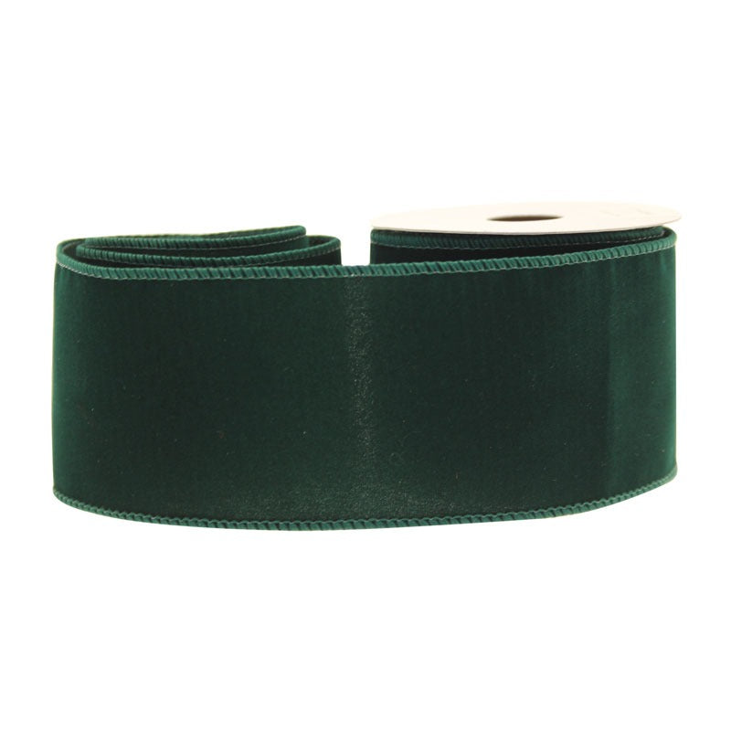 View Emerald Green Velvet Ribbon 63mm information