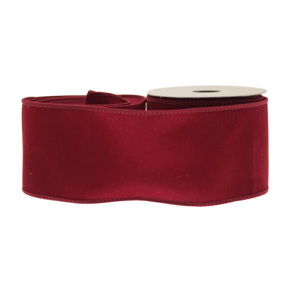 View Burgundy Velvet Ribbon 63mm information