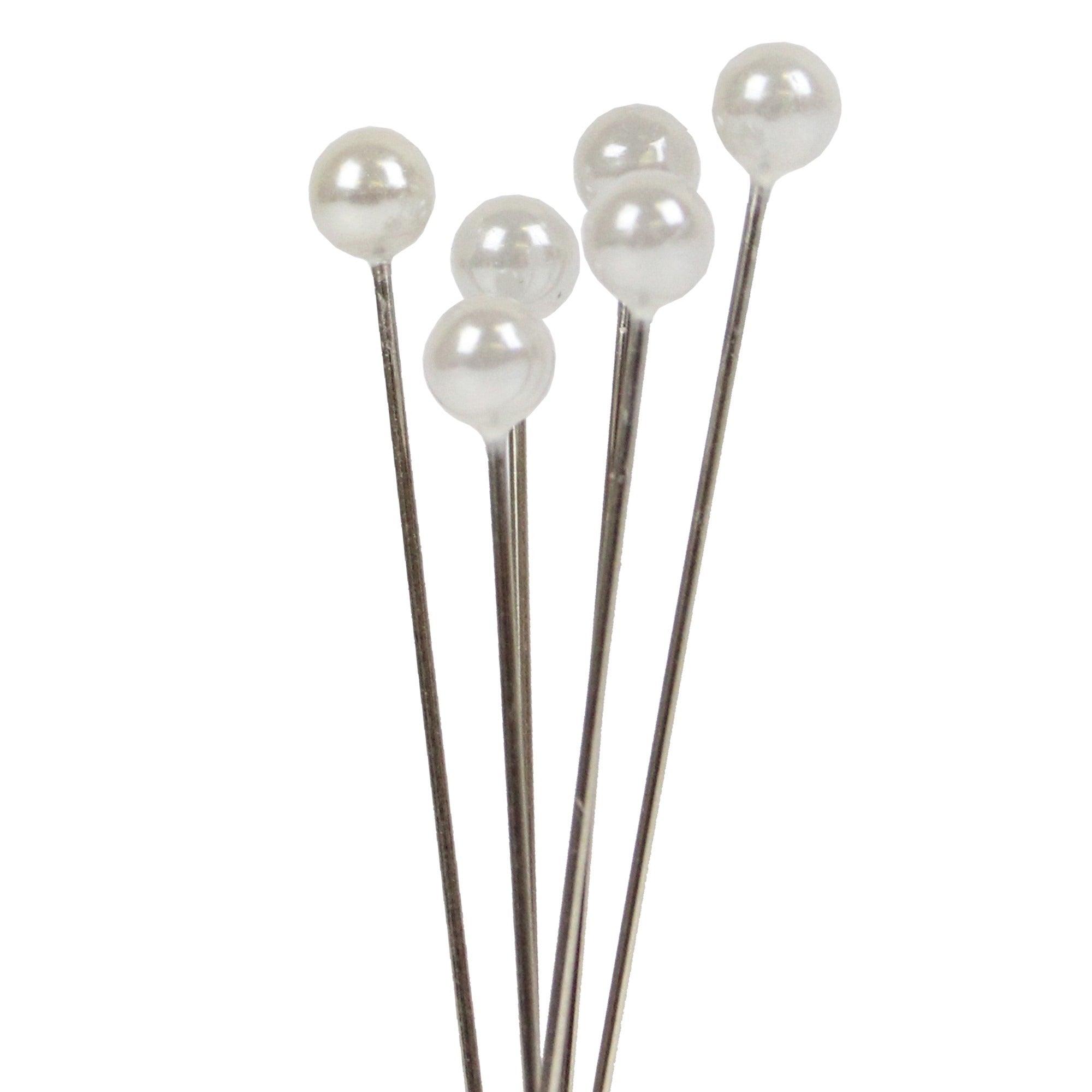 View White 5cm Pearl Headed Pins information