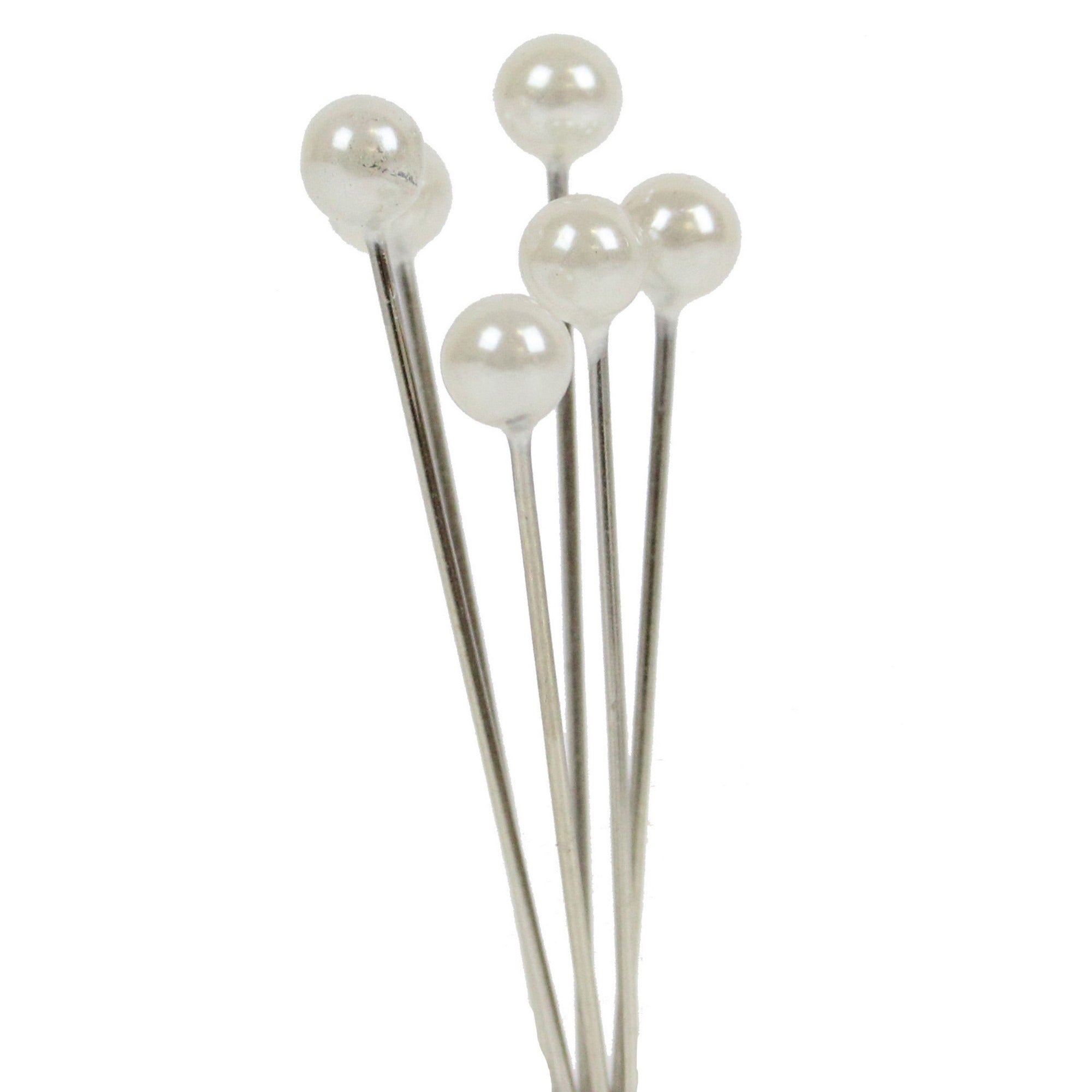 View White 4cm Pearl Headed Pins information