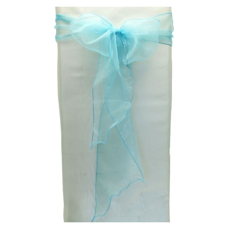 View Turquoise Organza Chair Sash Pack information
