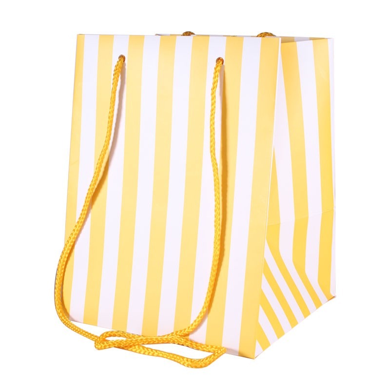 View Yellow Candy Stripe Hand Tied Bag information