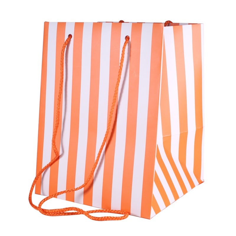 View Orange Candy Stripe Hand Tied Bag information