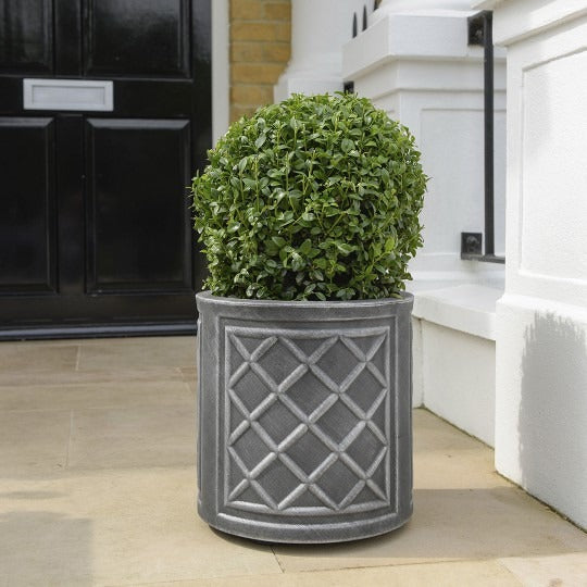 View Stewart 32cm Round Lead Effect Planter information