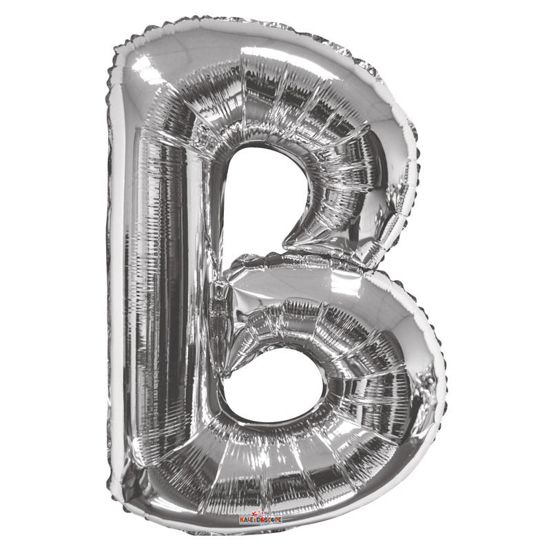 View 34 inch Silver Letter B Balloon information