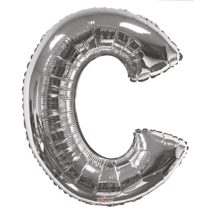 View 34 inch Silver Letter C Balloon information