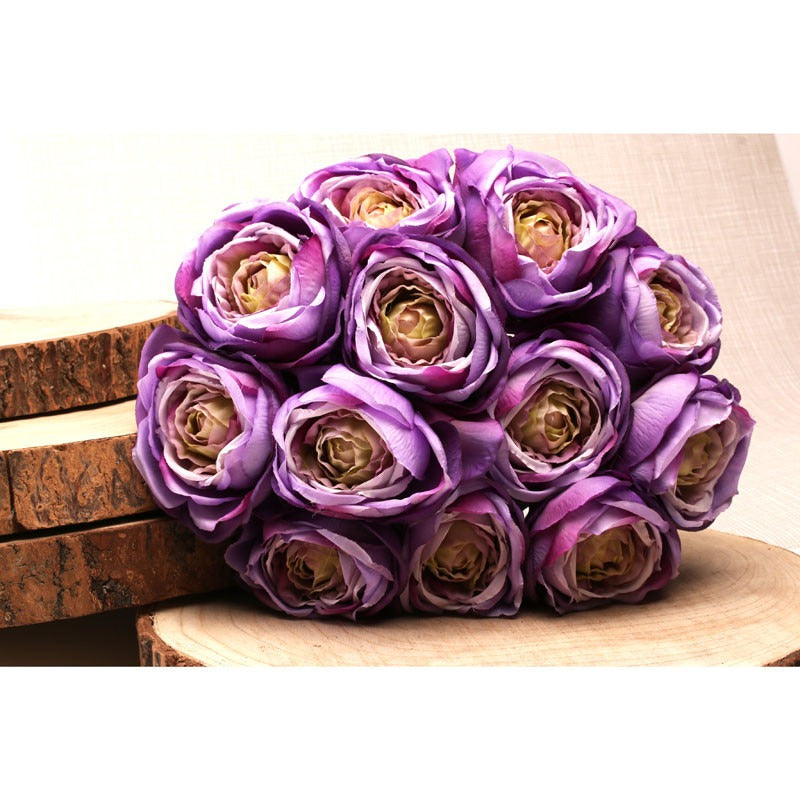 View Tea Rose Bunch Purple 40cm information