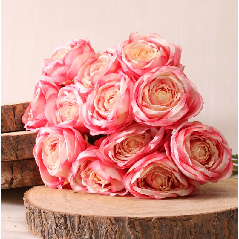 View Tea Rose Bunch Pink 40cm information