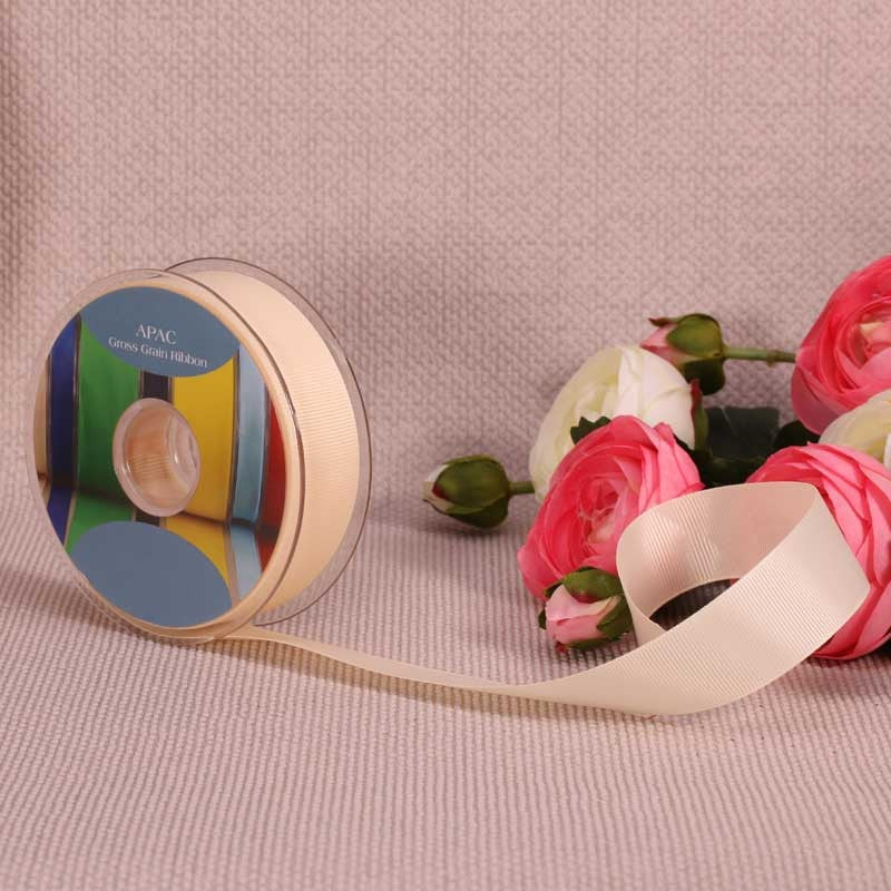 View Cream Grosgrain Ribbon 25mm x 20m information