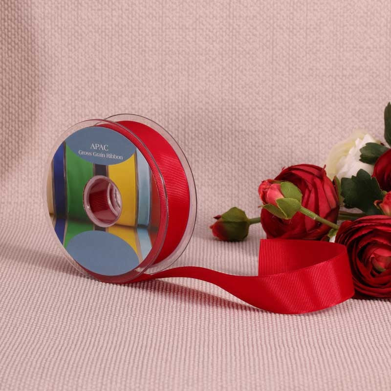 View Deep Red Grosgrain Ribbon 25mm x 20m information