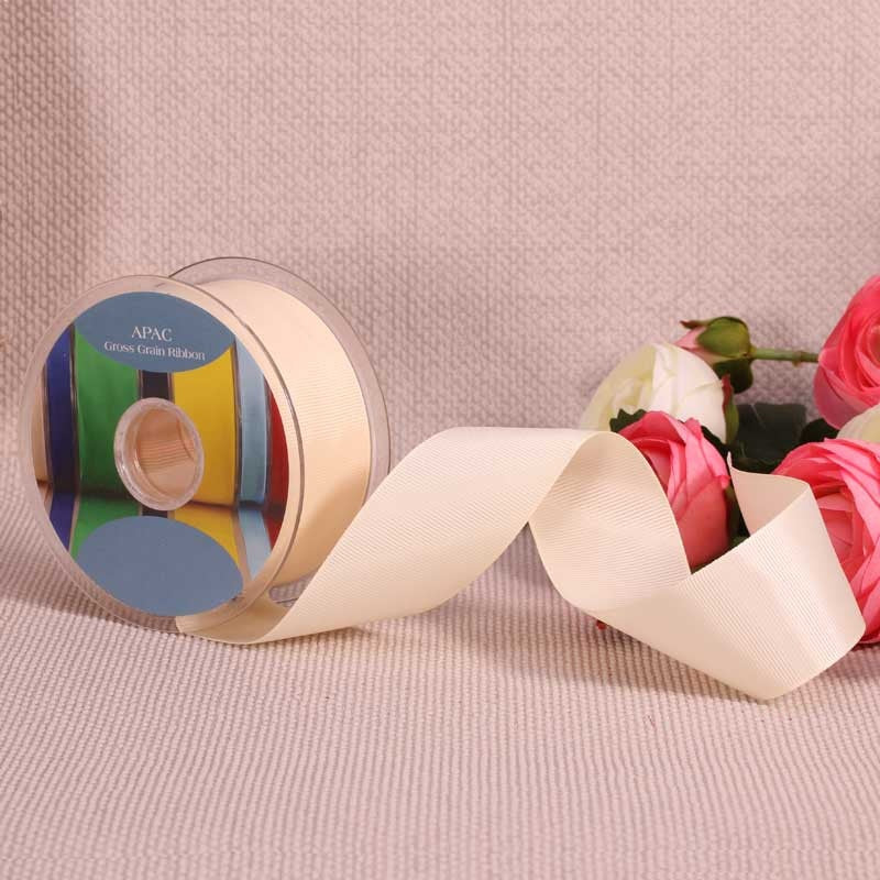 View Cream Grosgrain Ribbon 38mm x 20m information