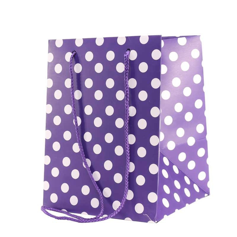 View Purple Polka Dot Hand Tie Bag information