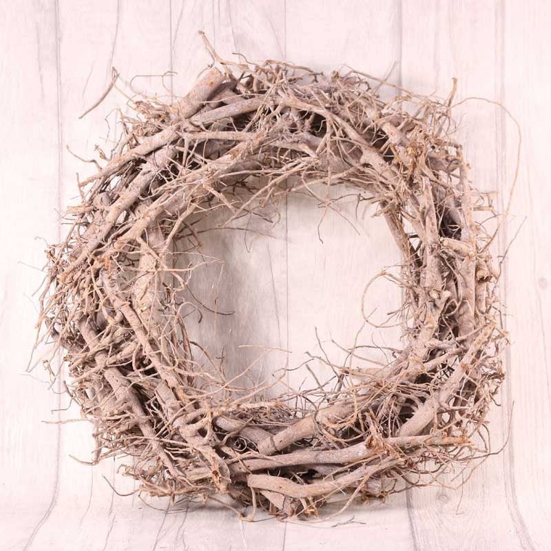 View 42cm White Washed Twig Wreath information