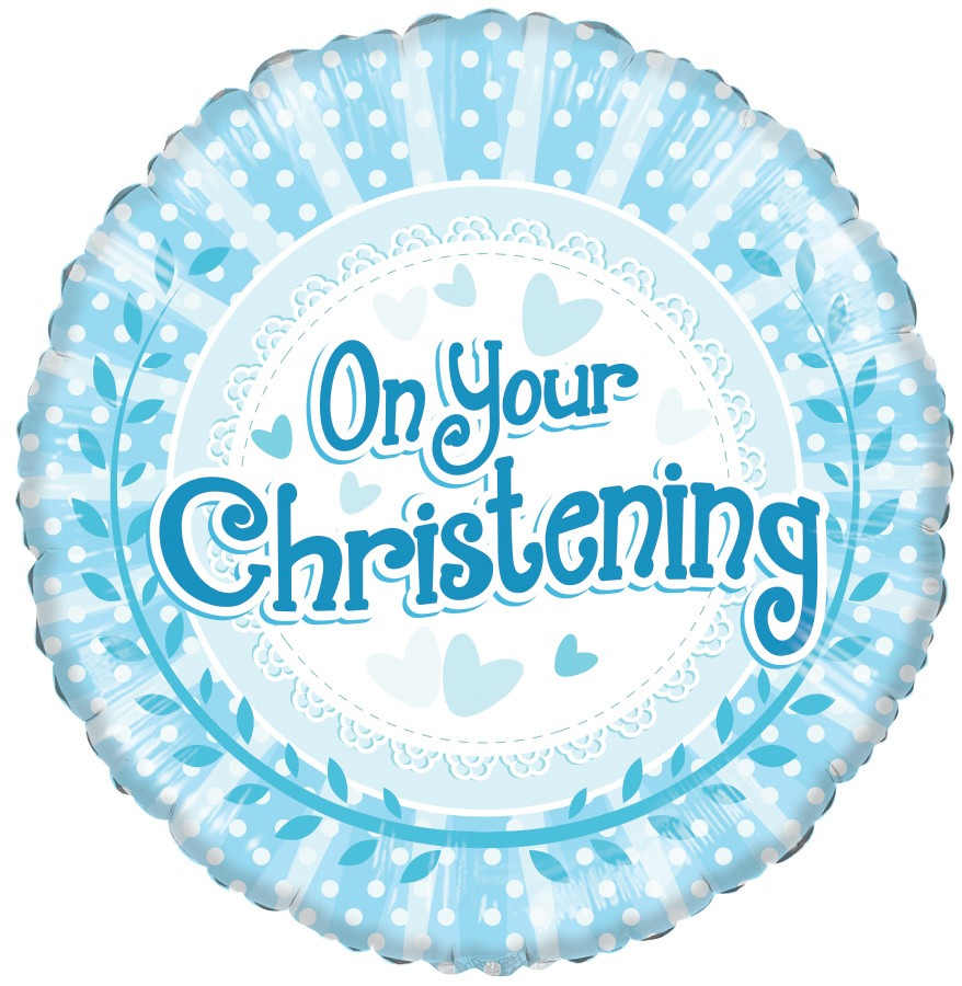 View On Your Christening Boy Balloon information