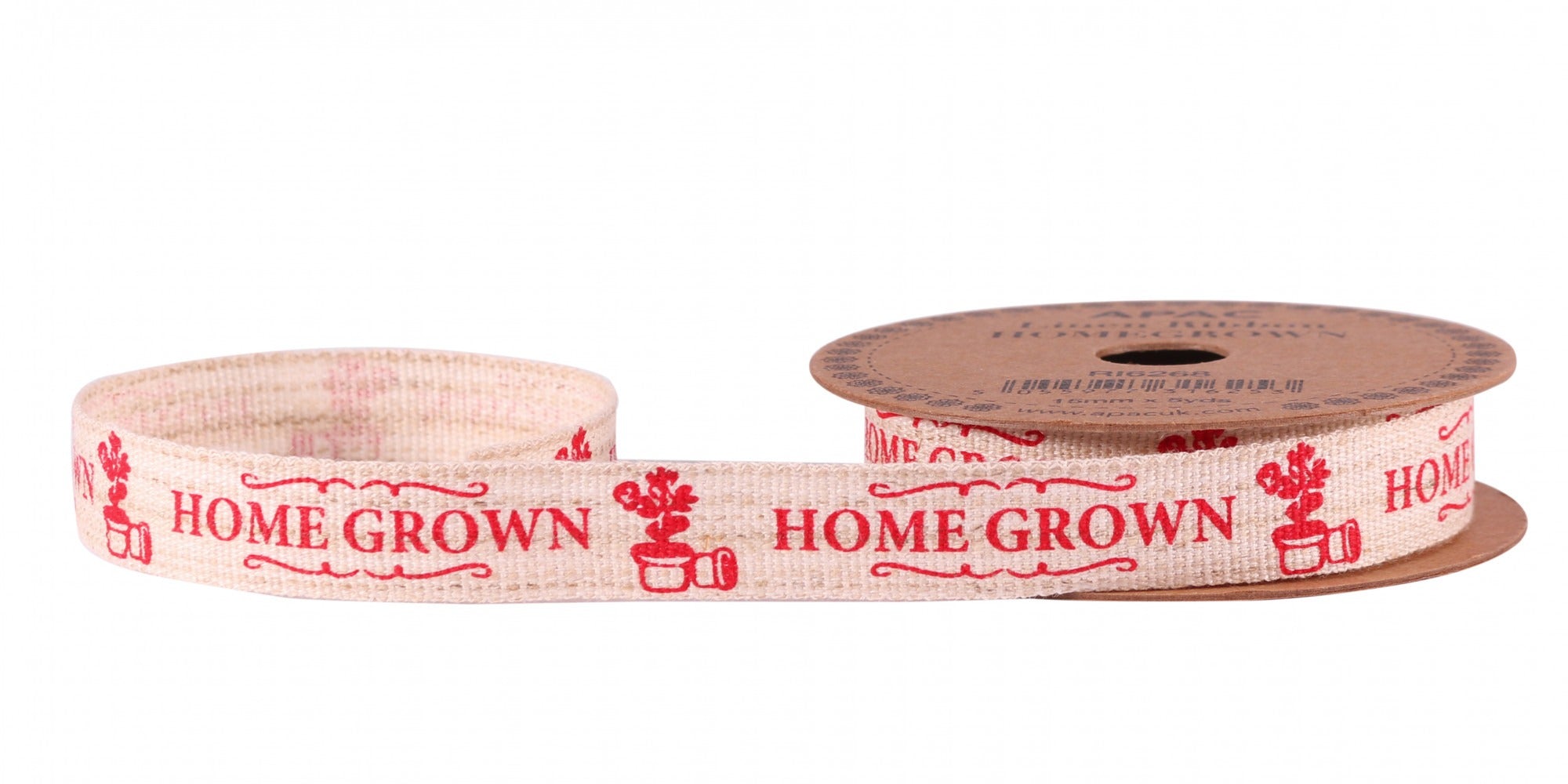 View Homegrown Red Linen Ribbon 15mm information