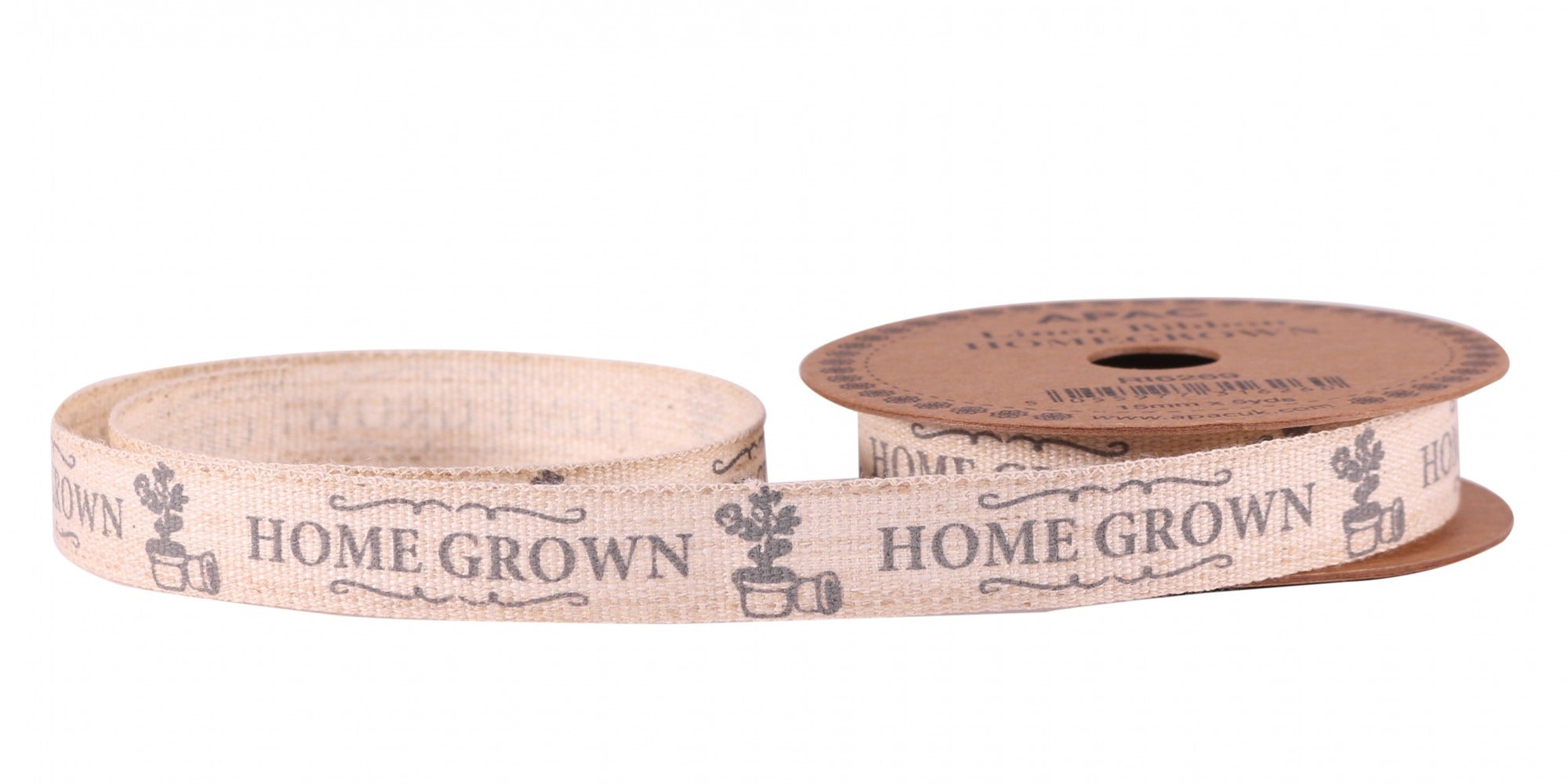 View Homegrown Grey Linen Ribbon 15mm information
