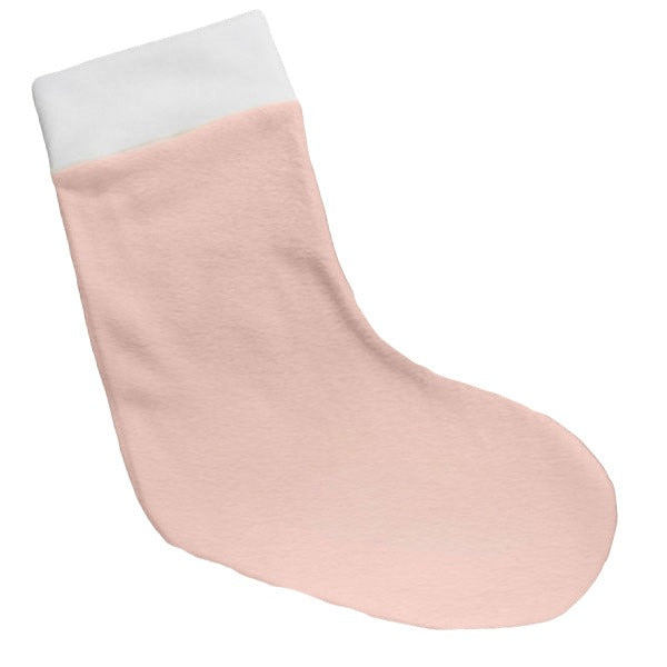 View Pink quality Fleece Christmas stocking ideal for personalisation information